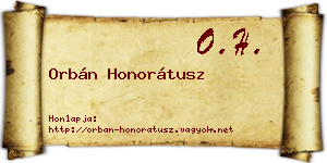 Orbán Honorátusz névjegykártya