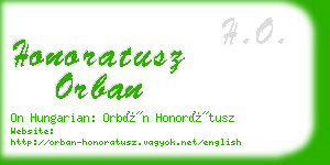 honoratusz orban business card